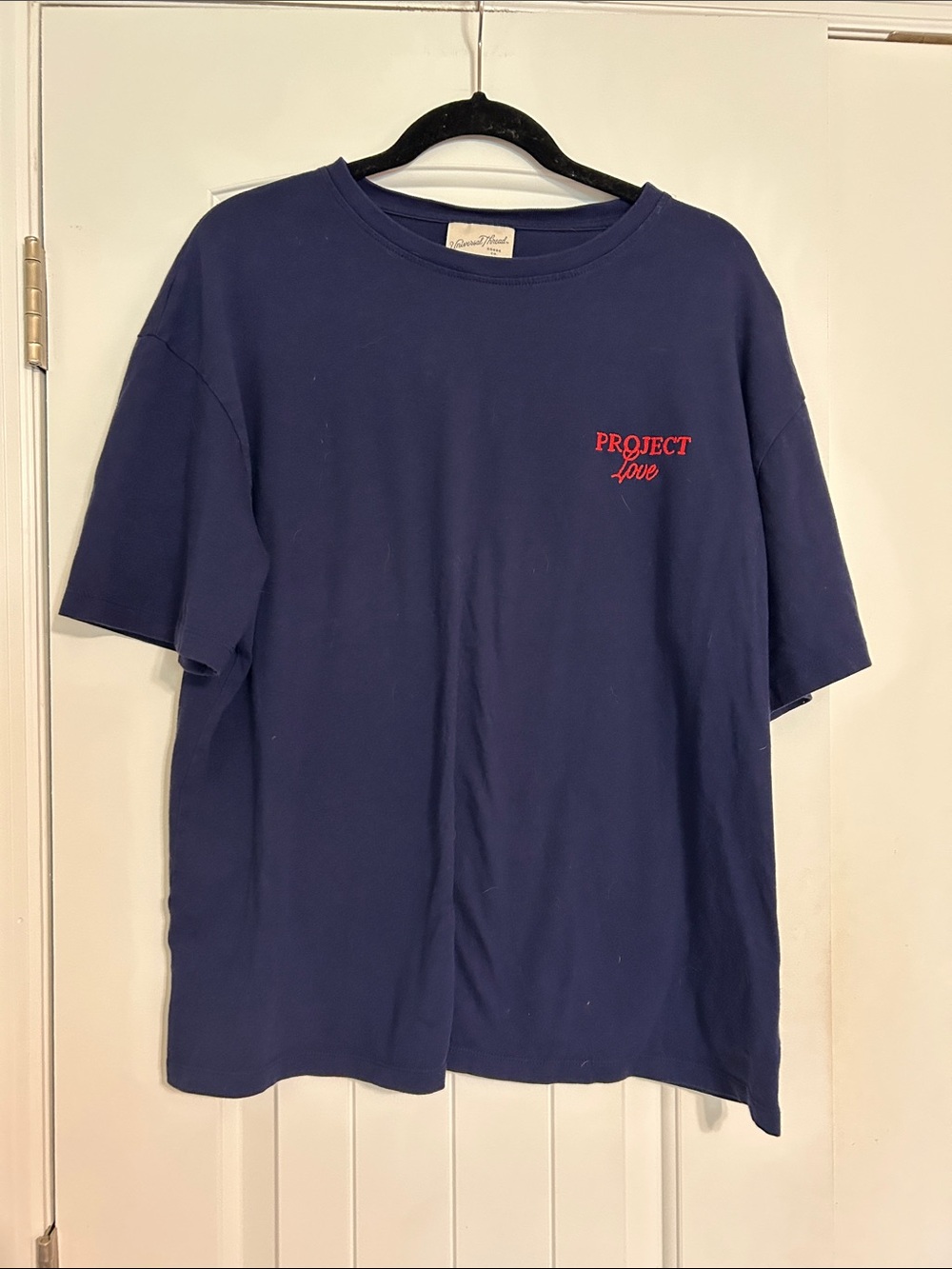 Universal Thread Navy Short-Sleeve Tee with Red 'Project Love' Script